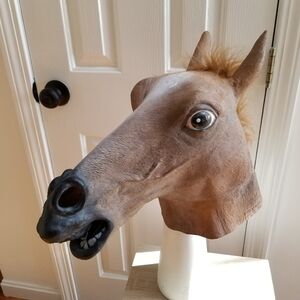 Halloween Horse Head Costume Mask Adult Farm Animal Brown One Size Prop Party